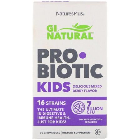 Nature's Plus GI Natural ProBiotic Kids Mixed Berry -- 7 billion CFU - 30 Chewables