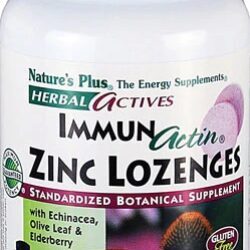 Nature's Plus Herbal Actives ImmunActin® Zinco Pastilhas Cereja Selvagem 60 Pastilhas - Fortaleça sua Imunidade!