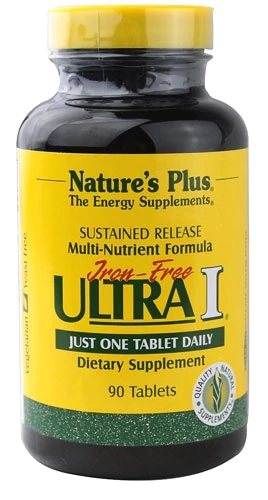Nature's Plus Iron-Free Ultra I® Multi-Nutriente 90 Tabletes - Saúde Completa Sem Ferro