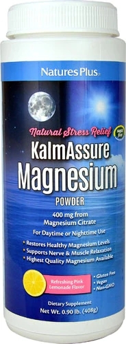 Nature's Plus KalmAssure Magnésio em Pó Limonada Rosa - 408g: Seu Aliado para o Bem-Estar