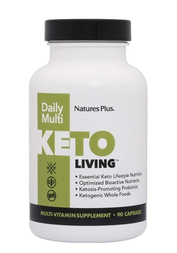 Nature's Plus Keto Living™ Daily Multi - Multivitamínico Completo para Dieta Cetogênica - 90 Cápsulas
