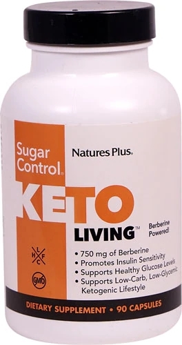 Nature's Plus Keto Living™ Sugar Control® 90 Cápsulas - Controle de Açúcar para Dieta Cetogênica