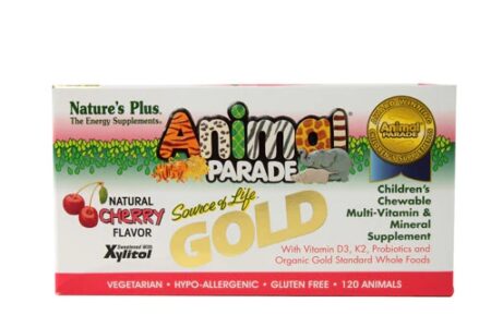 Nature's Plus Animal Parade® Gold Children's Chewable Multi-Vitamin and Mineral Cherry -- 120 Chewable Tablets