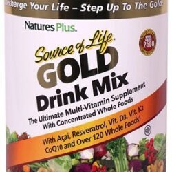 Nature's Plus Source of Life® Gold Drink Mix Frutas Tropicais - 30 Porções | Suplemento Completo