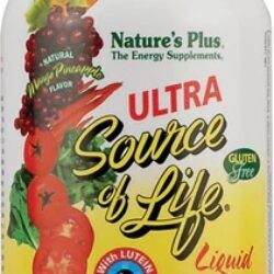 Nature's Plus Ultra Source of Life® Multivitamínico Líquido Sem Glúten Sabor Manga Abacaxi - 887ml