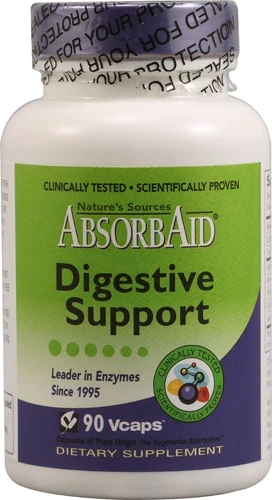 Nature's Sources AbsorbAid® Digestive Support - 90 Cápsulas Vcaps®: Otimize Sua Digestão