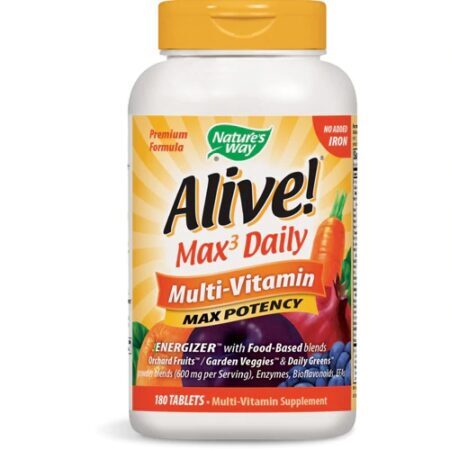 Nature’s Way Alive!® Max 3 Multivitamínico Diário com 180 Comprimidos – Energia e Bem-Estar Completo — foto 1