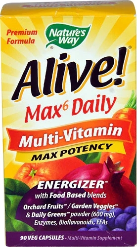 Nature's Way Alive!® Max 6 Daily Multivitamínico 90 Cápsulas Veganas - Energia e Bem-Estar Total