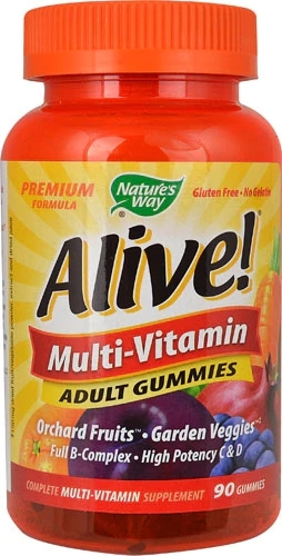 Nature's Way Alive! Multivitamínico Goma Sabor Frutas 90 Gomas - Energia e Bem-Estar Diário