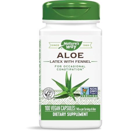 Nature's Way Aloe Latex with Fennel -- 140 mg - 100 Vegetarian Capsules