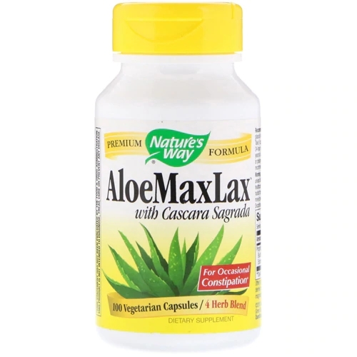 Nature's Way AloeMaxLax™ 100 Cápsulas Vegetarianas com Cascara Sagrada - Alívio Natural e Bem-Estar