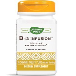 Nature's Way B12 Infusion™ Cereja - 1000mcg (1mg) - 30 Comprimidos Mastigáveis