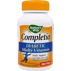 Nature's Way Completia Multivitamínico para Diabetes - Sem Ferro - 90 Comprimidos