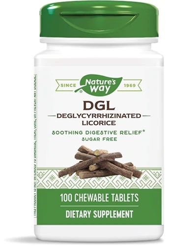 Nature's Way DGL Sem Açúcar - 100 Comprimidos Mastigáveis para Bem-Estar Digestivo
