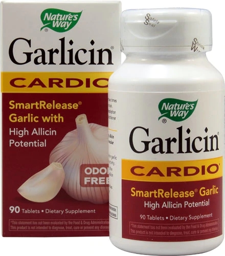 Nature's Way Garlicin® Cardio Odor Free - Suplemento de Alho 90 Tabletes para Saúde Cardiovascular