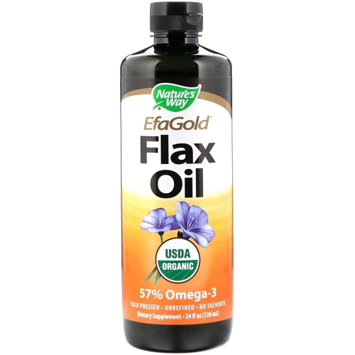 Nature's Way Óleo de Linhaça Orgânico 710ml - Rico em Ômega 3, 6 e 9