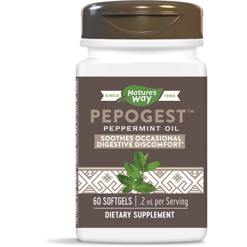 Nature's Way Pepogest® Óleo de Hortelã Pura 60 Softgels para Alívio Digestivo