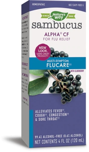Nature's Way Sambucus FluCare Xarope 120ml - Alívio Natural para Gripe e Resfriado
