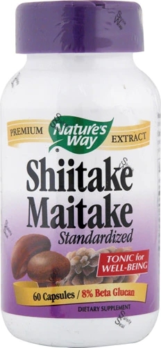 Nature's Way Shiitake & Maitake - 60 Cápsulas Veganas 250mg | Suporte Imunológico e Bem-Estar