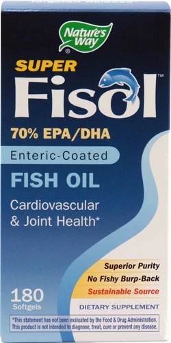 Nature's Way Super Fisol® Óleo de Peixe 180 Cápsulas Gastrorresistentes - Saúde Cardiovascular e Bem-Estar