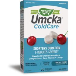 Nature's Way Umcka ColdCare Cherry 20 Comprimidos Mastigáveis - Alívio Rápido para Gripe e Resfriado