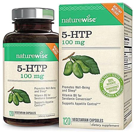 Naturewise 5-HTP -- 100 mg - 120 Vegetarian Capsules