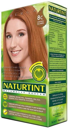 Tinta Permanente Naturtint 8C Loiro Cobre 177ml - Coloração Vegana e Sem Amônia
