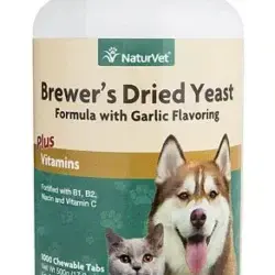 NaturVet Levedura de Cerveja com Vitaminas e Alho 1000 Comprimidos Mastigáveis - Saúde e Vitalidade para seu Pet