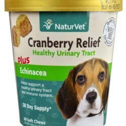 NaturVet Cranberry Relief Plus Echinacea para Cães - 60 Sachês Mastigáveis