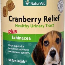 NaturVet Cranberry Relief Plus Echinacea para Cães - 120 Mastigáveis para Saúde Urinária