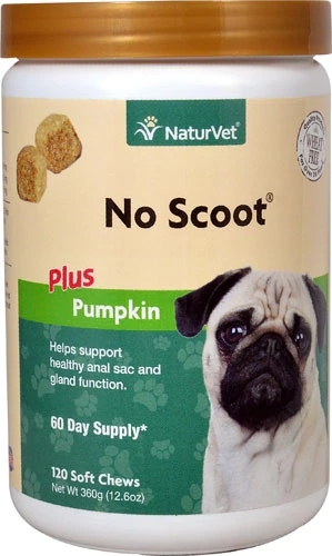 NaturVet No Scoot Plus Abóbora para Cães - 120 Mastigáveis Macios