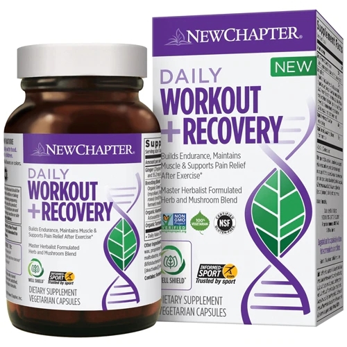 New Chapter Daily Workout Plus Recovery - 60 Cápsulas Vegetarianas: Energia e Recuperação Pós-Treino