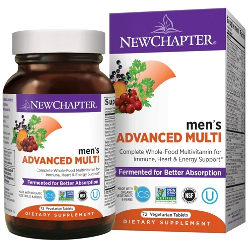 New Chapter Men's Advanced Multi: 72 Comprimidos Vegetarianos para Vitalidade Masculina