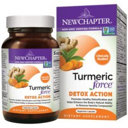 New Chapter Turmeric Force Detox Action - 60 Cápsulas Vegetarianas - Suporte Detox e Bem-Estar