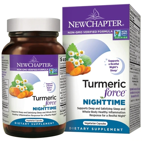 New Chapter Turmeric Force™ Nighttime: 60 Cápsulas Vegetarianas para Noites Revigorantes