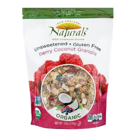 New England Naturals Unsweetened Gluten Free Granola Berry Coconut -- 12 oz