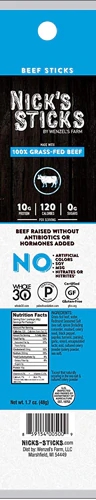 Nick's Sticks: Palitos de Carne Bovina Grass-Fed 50g - Lanche Proteico e Saudável