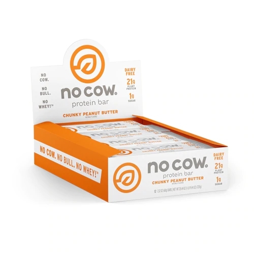 Barra de Proteína No Cow Chunky Peanut Butter - 12 Barras (Aprox. 680g)