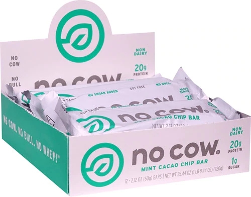 Barra de Proteína No Cow Sabor Menta e Cacau - Caixa com 12 Unidades (Aprox. 60g cada)