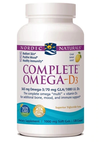 Nordic Naturals Complete™ Omega D3 Limão 1000 mg - 120 Cápsulas Gelatinosas