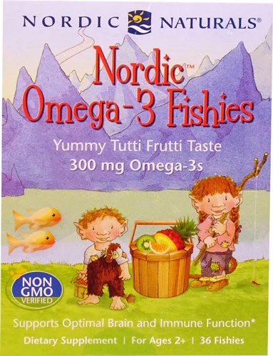 Nordic Naturals Omega-3 Fishies Sabor Tutti Frutti - 36 Gomas Mastigáveis de Ômega 3