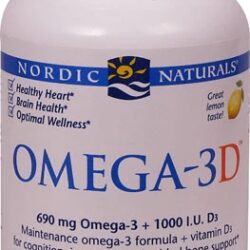 Nordic Naturals Ômega-3D™ Limão 1000mg - 60 Cápsulas Gelatinosas | Saúde Cardiovascular e Imunidade