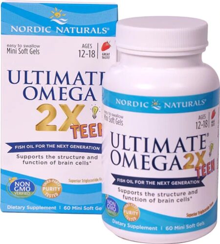 Nordic Naturals Ultimate Omega® 2X Teen Strawberry -- 60 Mini Softgels