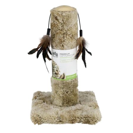 North American Pet Toy Cat Carpet Scratching Post with Feathers 17.5 Inches -- 1 Toy