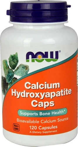 NOW Calcium Hydroxyapatite 500mg - Suplemento de Cálcio e Fósforo 120 Cápsulas