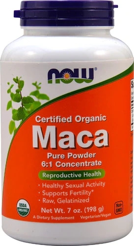 Maca Peruana Orgânica Gelatinizada NOW Foods 200g - Energia e Bem-Estar