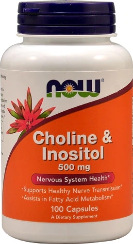 NOW Choline & Inositol 100 Cápsulas Veganas: Suporte Cognitivo e Metabolismo