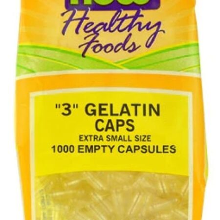 Cápsulas Vazias Gelatina NOW Foods ‘3’ Extra Pequenas – 1000 Unidades (Aprox. 250g) — foto 1