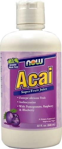 Suco de Superfruta Açaí NOW Foods - 946ml | Rico em Antioxidantes