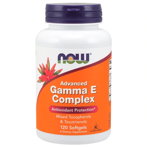 NOW Foods Advanced Gamma E Complex 120 Cápsulas - Potência Antioxidante Superior